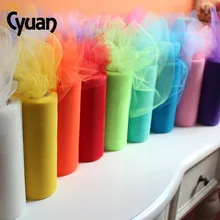 

Cyuan 100yards*15CM Tulle Roll Happy New Year Decoration Organza Spool Tutu Skirt Fabric Dress DIY For Girl Wedding Decors