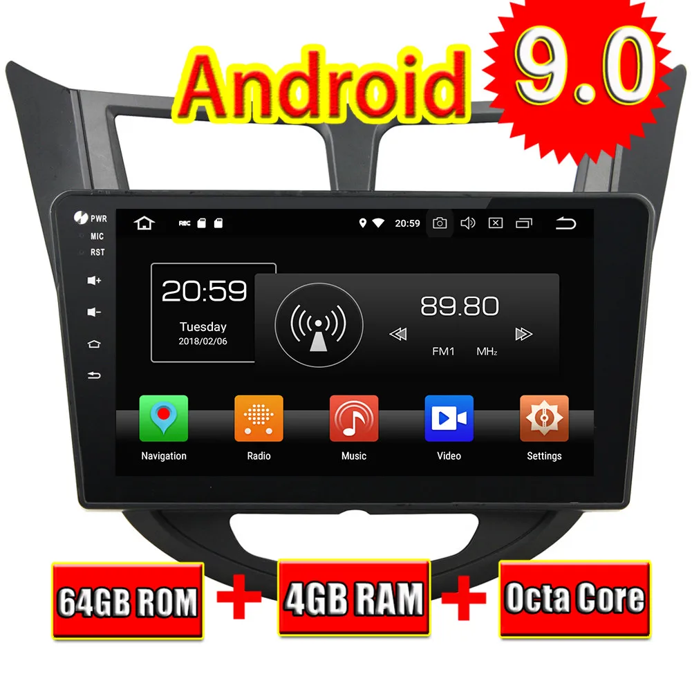 Автомобильный GPS навигатор Topnavi Android 9 0 CD видео для Hyundai Verna /Accent /Solaris 2011 2012