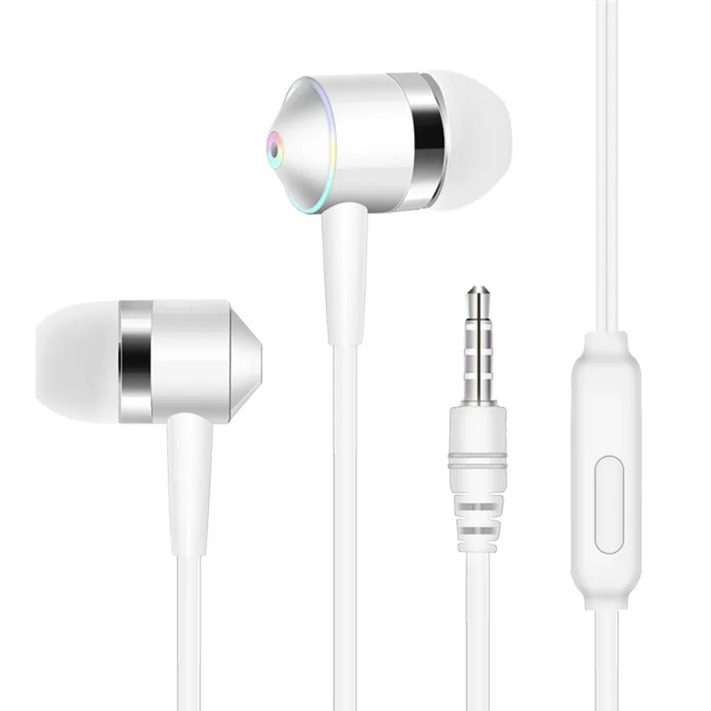 

Portable Straight insertion type Sweatproof headset line control subwoofer Wire control earphones universal mobile phone headset
