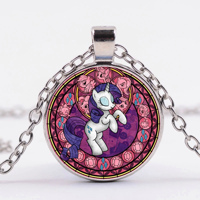 SONGDA модное ожерелье с подвеской My Little Horse Baoli Poni Милая Радужная лошадка с мультяшным принтом стеклянный кабошон подарок для маленьких девочек