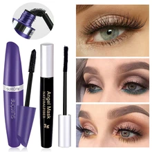 2 шт./компл. 4d волокна ресниц тушь для ресниц и бровей, объем, Удлинение Длинные 3D ресницы Водонепроницаемый щипцы для завивки волос с черными чернилами макияж глаз, тушь для ресниц и бровей