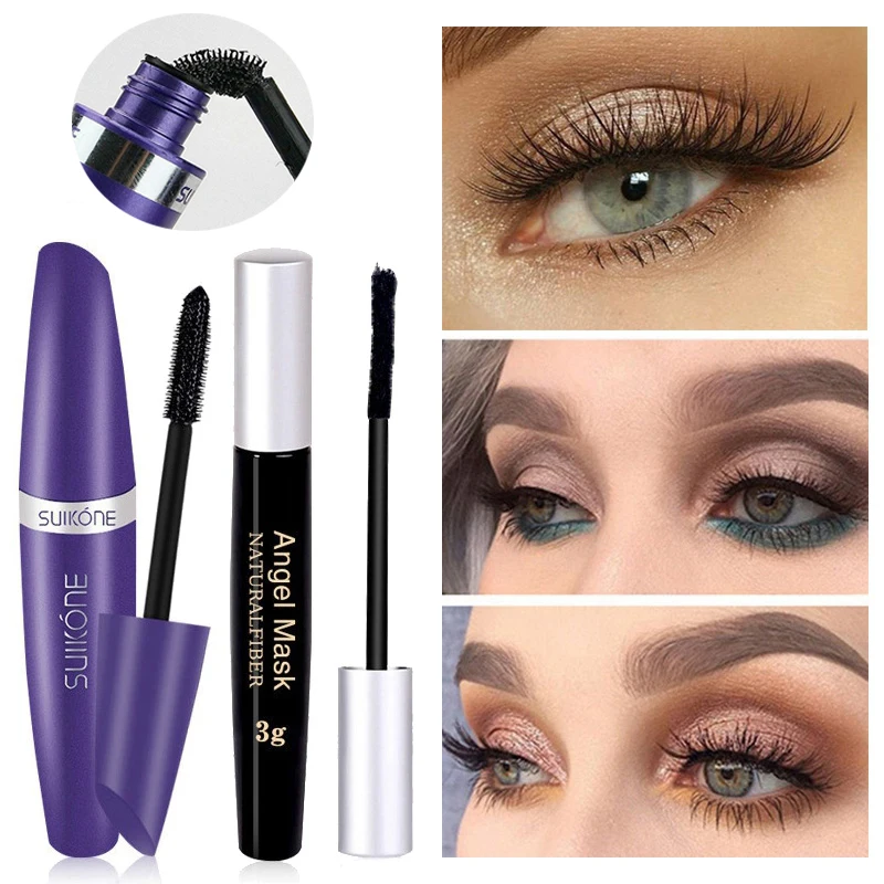 

2pcs/set 4d Fiber Lash Mascara Volume Lengthening Long 3D Eyelash Lashes Waterproof Curling Black Ink Eyes Makeup Mascara