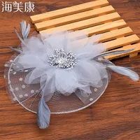 Haimeikang Fascinators Hat Women Flower Mesh Ribbons Feathers Hat Headband Or a Clip Cocktail Tea Party Headwewar for Girls 1