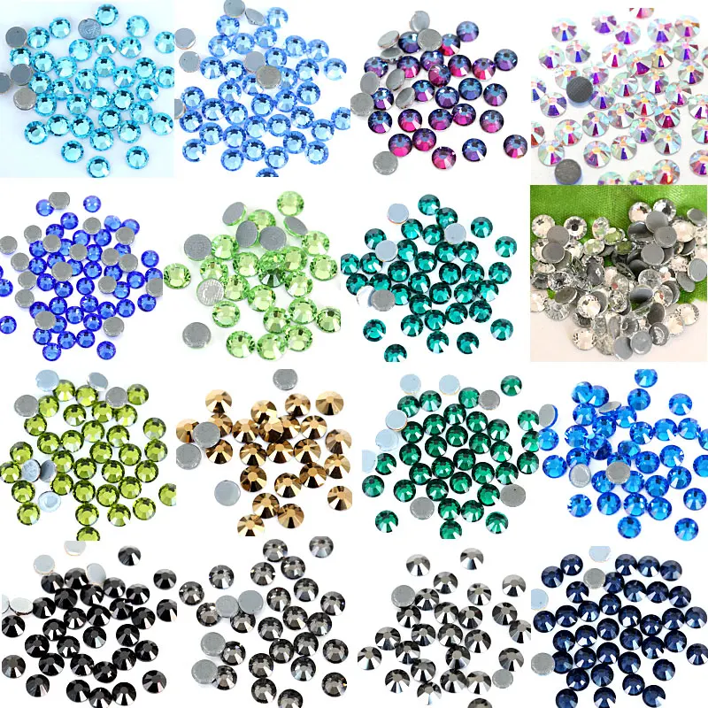 

High-Quality Colorful DMC Hot Fix Rhinestones Flatback Glass Strass Crystal Hotfix Rhinestones Iron On For Wedding Dress B0957