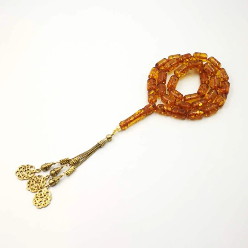 Ambers tasbih мусульманский четки бронзовые металлические кисточки подарок Рамадан