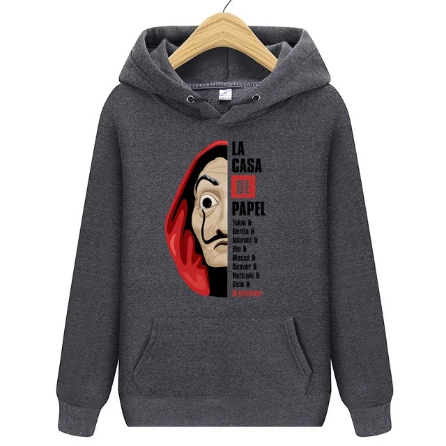 

Money Heist Mens Hoodies Sweatshirts men/women Hooded Pullover youth Skateboard Sportwear La Casa De Papel House of Paper jersey