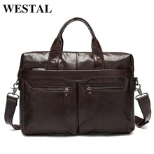 WESTAL bolso cuero genuino hombres bolsos de hombro para los hombres cartera de mano bolso mensajero hombre Bolsa de Portátil maletin ordenador portatil cuero bolso trabajo hombre portadocumentos bolsa masculina