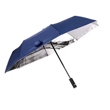 

Creative LED Steering Flashlight Automatic Umbrella Three Folding Sunshade Umbrella Business Umbrella