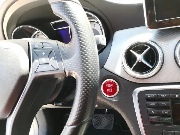 Красная крышка из настоящего углеродного волокна для Mercedes Keyless Engine Start/Stop кнопочная кнопка