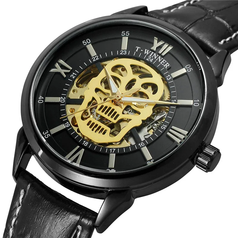 

Winner Men Watch Automatic Mechanical Mens Watches Top Brand Luxury Sport Army Military Skeleton Skull Dial Male Clock Gift 0620