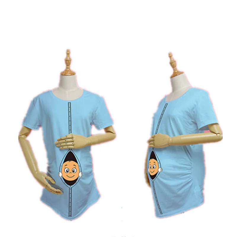 

Pregnancy Maternity T Shirts Cotton Fashion Pregnant Maternity Clothes With Baby Peeking Out Funny Maternity Shirts