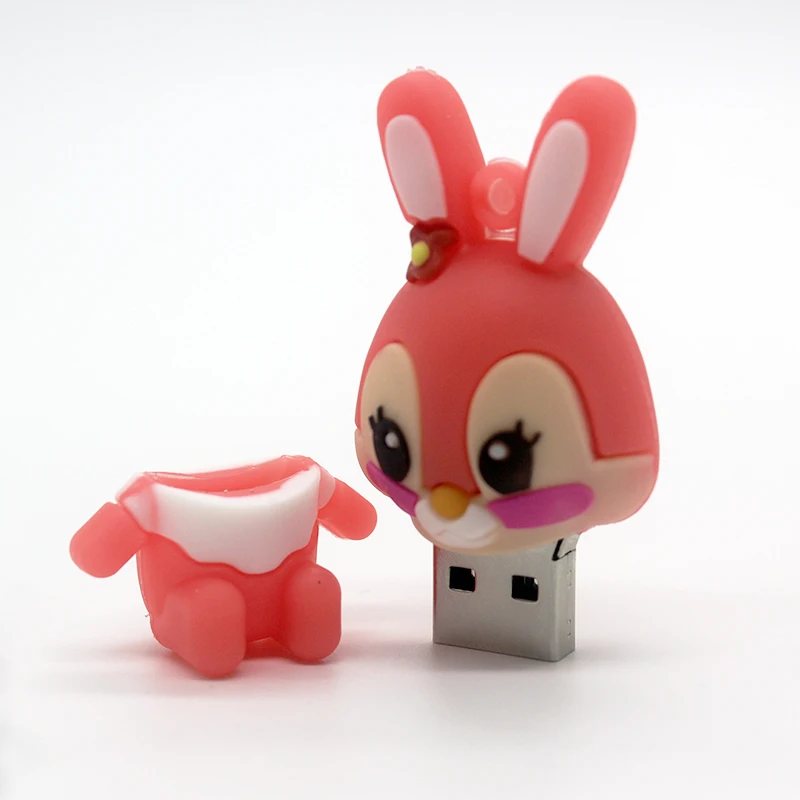 

128 GB Cartoon Rabbit USB Flash drives 128GB 64GB 32GB 16GB 8GB Pendrive Pen drive Memoria USB Flash Disk Memory Stick,3 Style