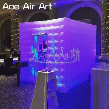 

Customized inflatable photo booth cube,led party event, joyful and portable photo cabinet tent with foldable curtains for sale