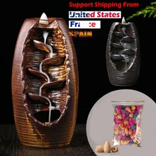 Керамический обратный поток водопад Подставка под курения курильница подставка для ароматических палочек