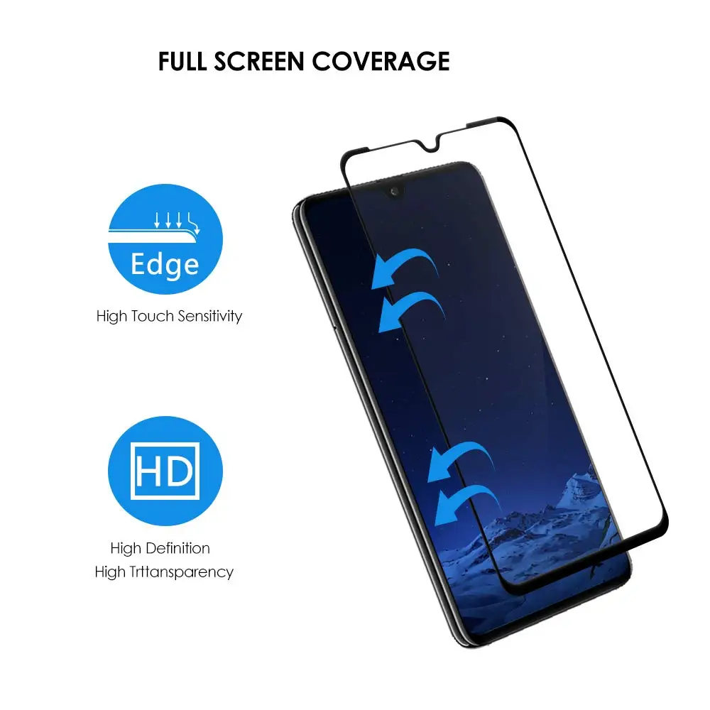 9H 3D 2 шт. полное покрытие стекло для MEIZU NOTE9 NOTE8 клеевое черное закаленное NOTE 9 8