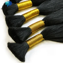 8A 3Pcs Brazilian Remy Human Hair Bulk Bundles No Weft Natural Straight Hair Bulk for Braiding
