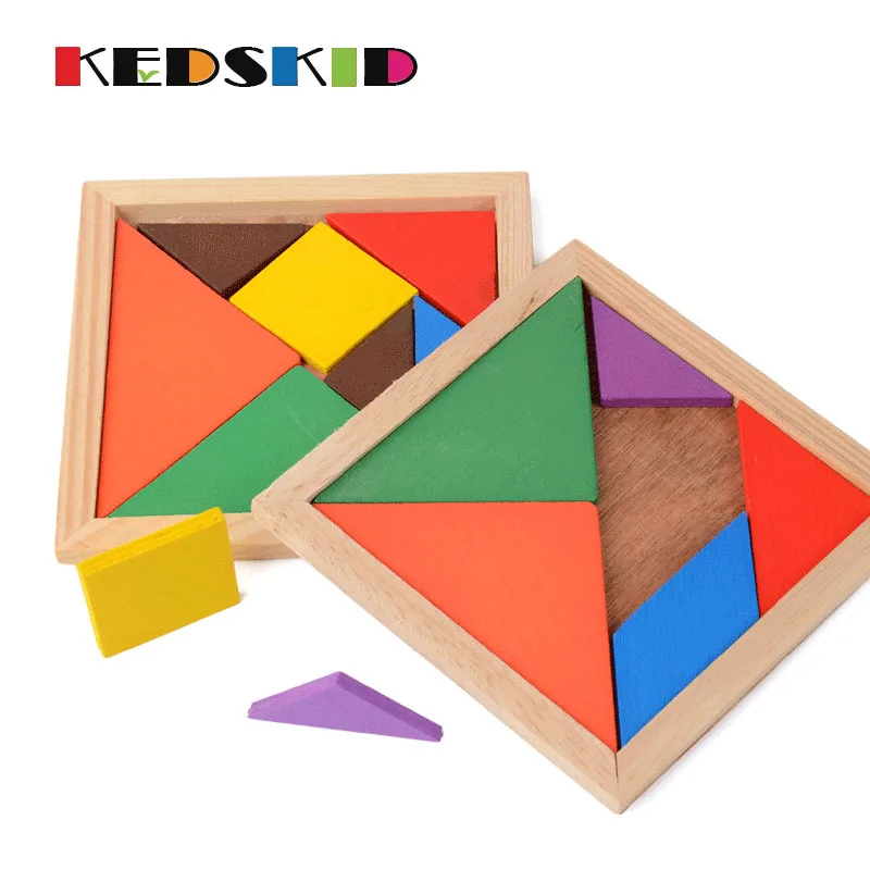 Kalksteen Magazijn Ondraaglijk Color changed DIY jigsaw puzzle jigsaw toys Wooden children educational  toys baby play tive junior tangram learning set - AliExpress Toys & Hobbies