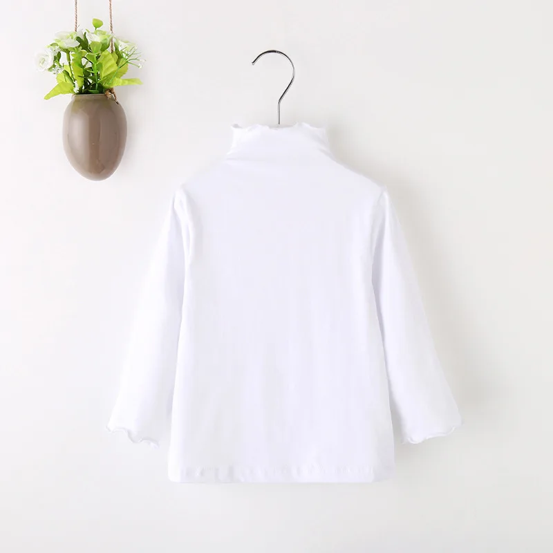 Г. новая рубашка с волнистым воротником для девочек футболка с длинными рукавами для девочек кофточка-рубашка детская одежда от 0 до 6 лет - Цвет: Белый