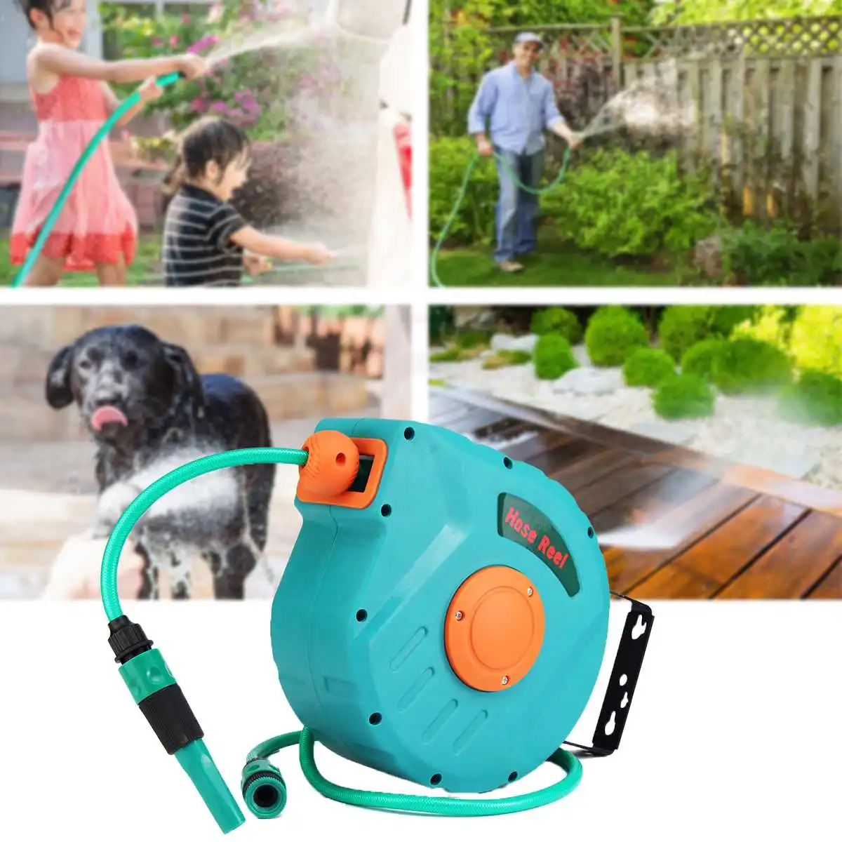 

10M Auto Rewind Garden Water Hose Reel Retractable Reel Hose Storage Spray Tool Universal Car Washer Flexible Garden Air Hose