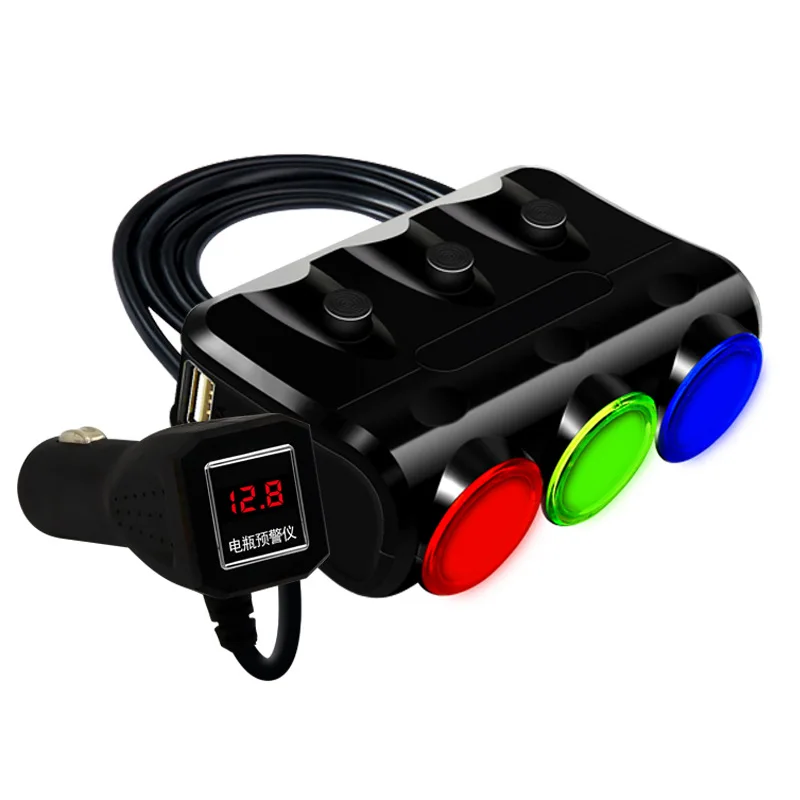 

Cigarette Lighter Car Charger 12/24V 120W Sockets Adapter Splitter 3.1A Dual USB For Iphone Samsung with Voltage Monitor