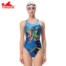 Yingfa цельный женский купальник, женский купальный костюм для гонок, костюм для соревнований, купальник для девочек, профессиональный купальник, Одноцветный детский