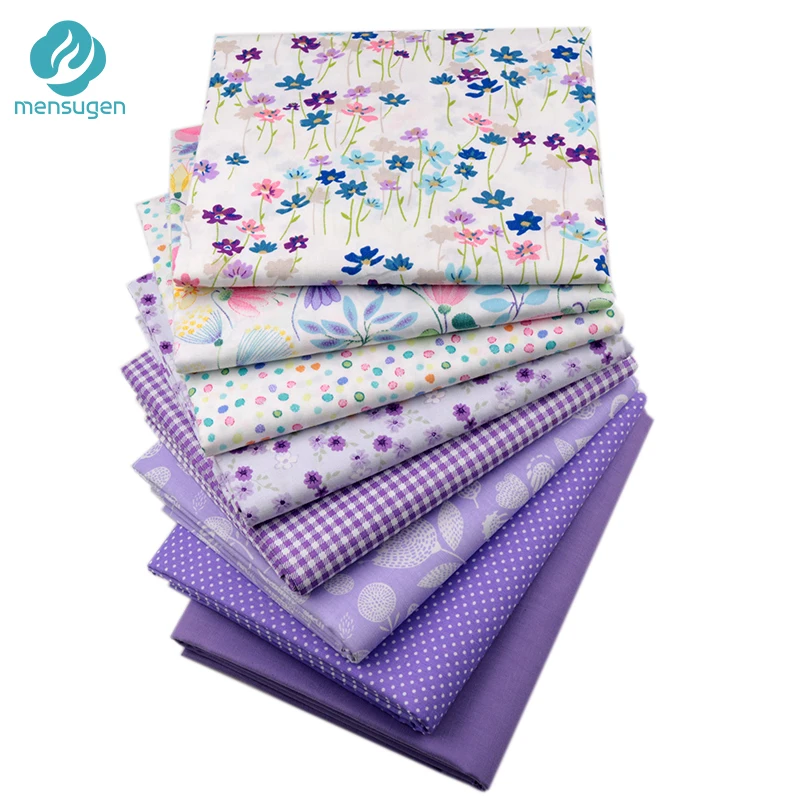 

Fabric Meters Purple Flower Plaid Polka Dots Cotton Fabrics for Dresses Sewing Pillows Blanket Bed Sheet Doll Cloth DIY Meterial