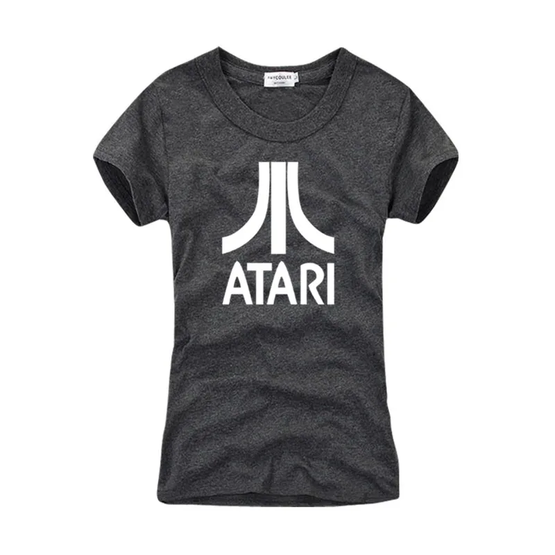 

2018 Women T Shirts Funny ATARI Printed Lady Tops Short Sleeve O-Neck T-shirt Novelty Cool Tees Summer Women's Slim Fit Clothing