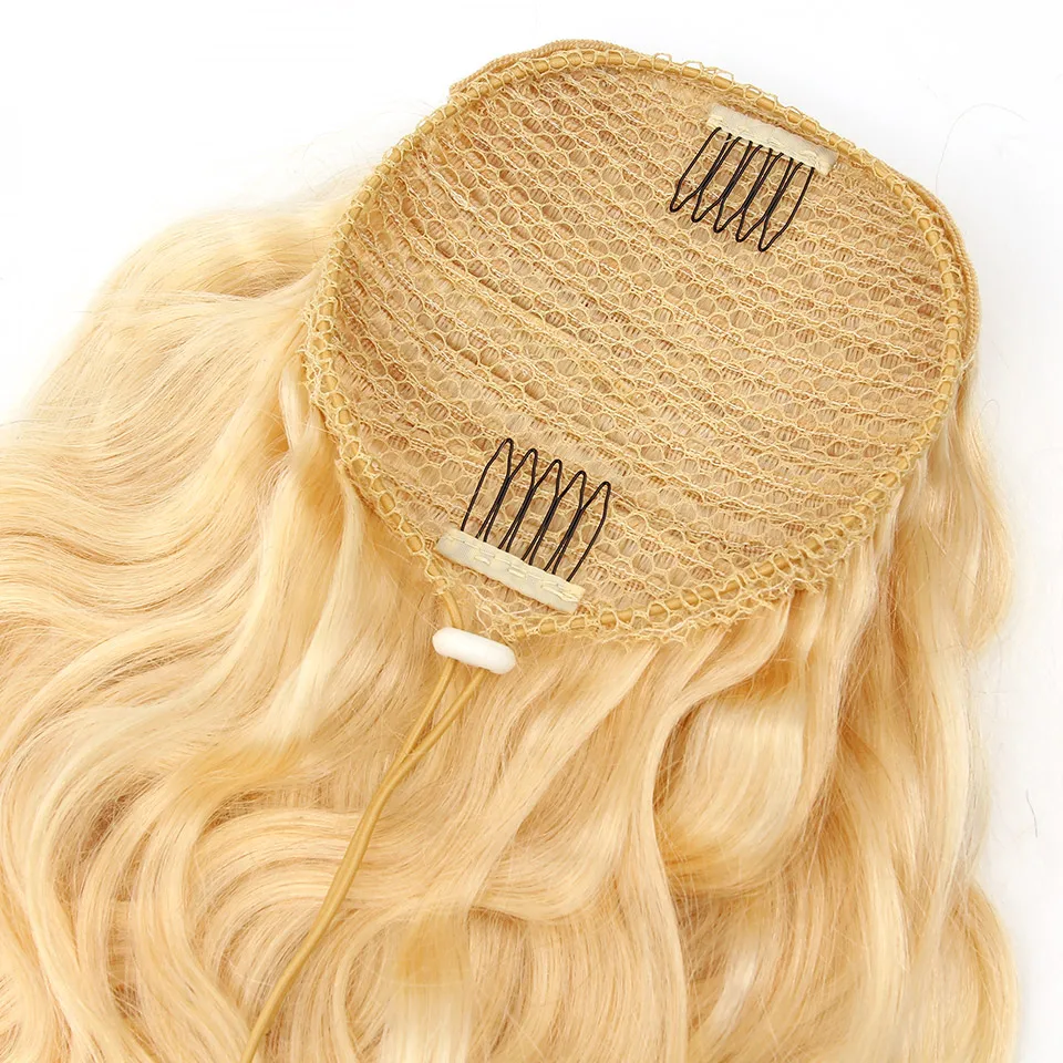 Yvonne волнистые человеческие волосы на заколках для наращивания, бразильские волосы, 613 блонд, 1 шт