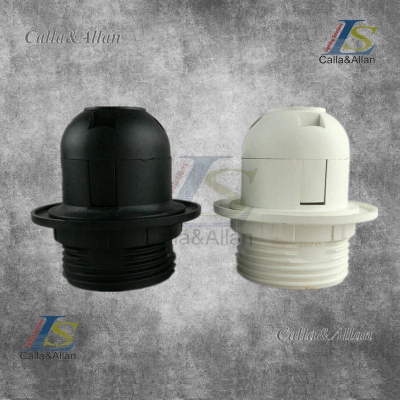 Free shipping plastic lamp sockets white or black lamp base E27 fitting