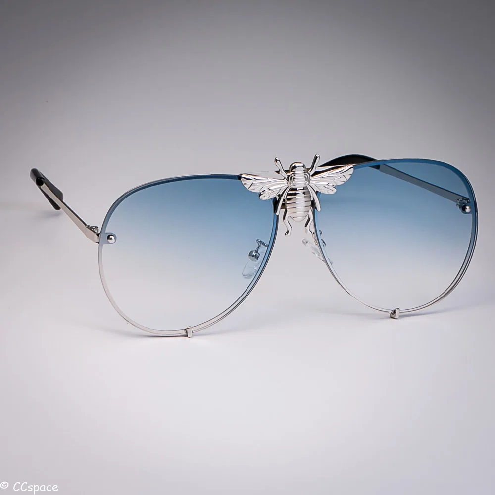 Покрытием пчелы пилотные очки Для мужчин Для женщин идеально негабаритных праздник градиент Colorway UV400 металлический каркас оттенки 47850