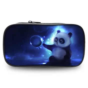 

Creative Cute animals pen 3D bag cosmetic Large bag of students pencil Printing case school office stationer supplies Coin Bag