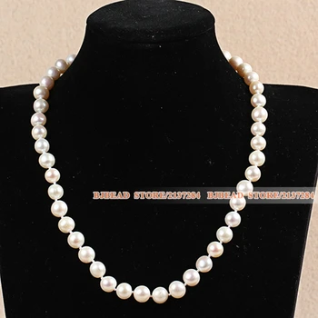 

Simple Design Hot Sale Women Gift A Grade 8.5-9mm Natural White Round Freshwater Pearl Necklace With Heart Clasp