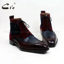 cie square toe wingtips mixed colors navy wine100%genuine calf leather boot handmade bespoke leather lacing men ankle boot A102 cie square toe wingtips mixed colors navy wine100%genuine calf leather boot handmade bespoke leather lacing men ankle boot A102