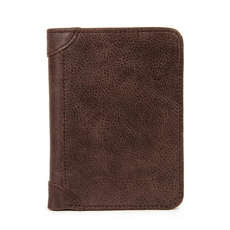 First Layer Of Cowhide Genuine Leather Solid Wallets Vintage Men's