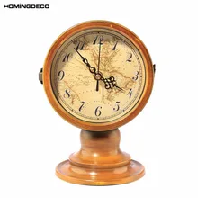 Homingdeco Fishion Two-Sided Desk Table Clock Creative European Retro Style Study Living Room Bedroom Timepiece For Decor Gift