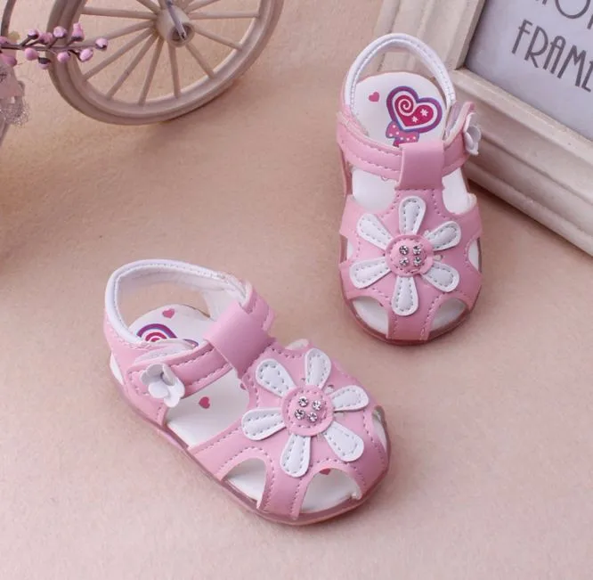Летние сандалии для маленьких девочек; обувь для младенцев; обувь для маленьких девочек с цветочным рисунком; сандалии для маленьких детей; обувь для малышей