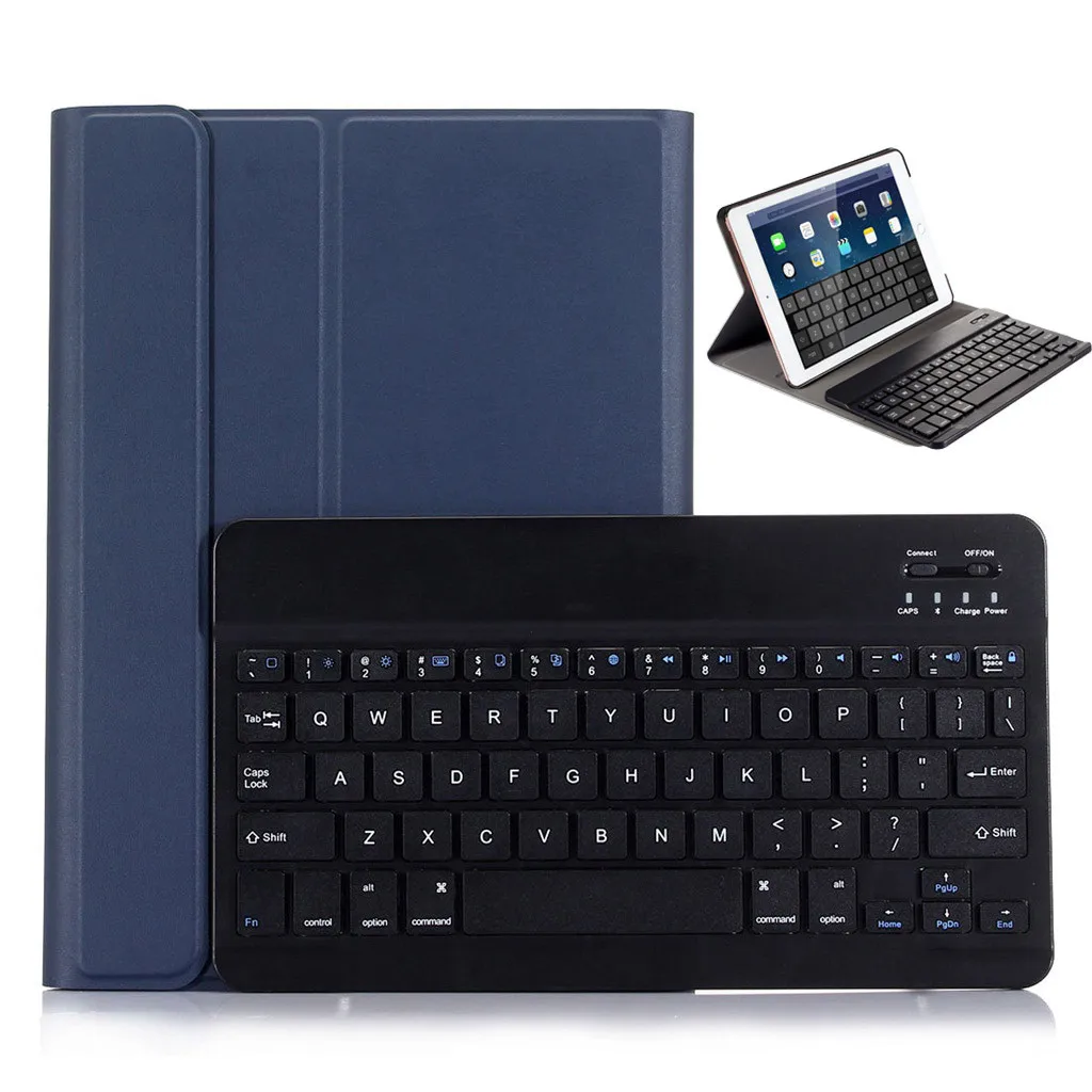 Горячий ультратонкий кожаный чехол Съемная bluetooth-клавиатура чехол для Ipad Air& Air2 Прямая