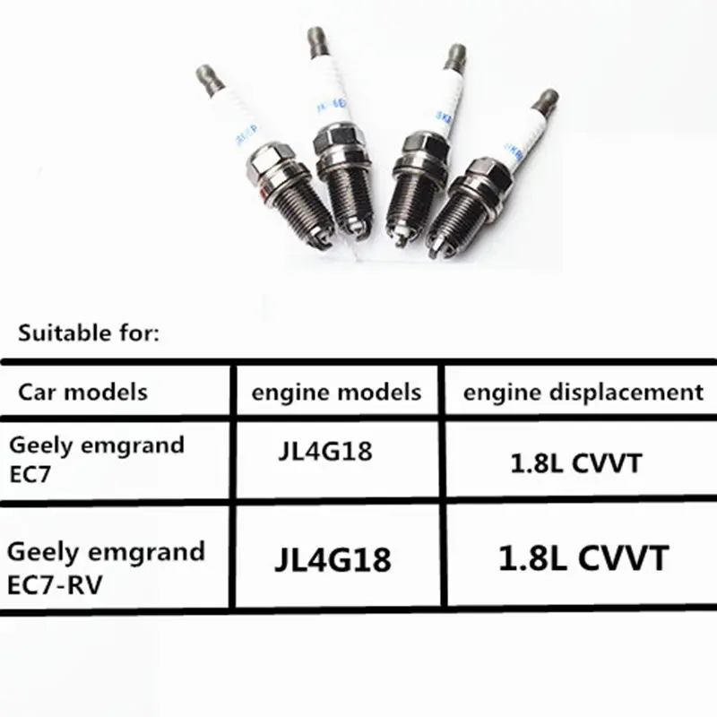 Свечи зажигания автомобиля/автомобильные лампы в форме свечи для Geely Emgrand EC7, EC715 EC718 Emgrand7 Emgrand7-RV EC7-RV EC715-RV, 4 шт./лот - Цвет: Золотой