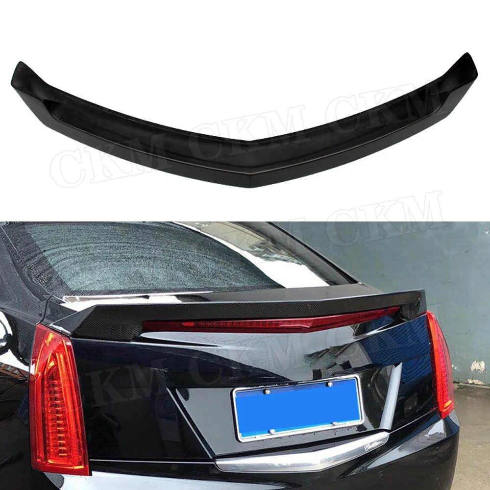 Carbon Fiber Rear Spoiler for Cadillac ATS Sedan V Style 2015 2016 2017  2018 2019 FRP Unpainted Bumper Trunk Wing