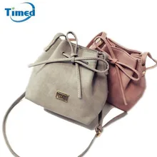 Women Bags 2017 New Spring Summer Bow Drawstring Bucket Bags Small Cross-body Bag Fashion Trend Brief Shoulder Bag For Lady