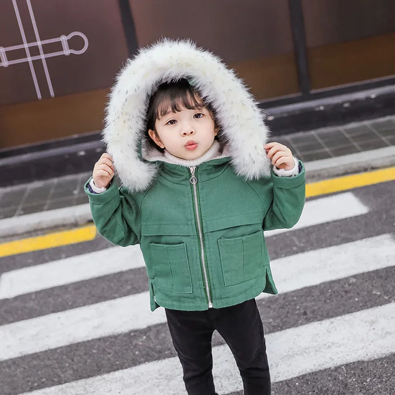 Детское пальто Зимние пальто для маленьких девочек пальто с длинными рукавами теплая плотная куртка для девочек короткое плотное пальто с капюшоном для девочек детская одежда