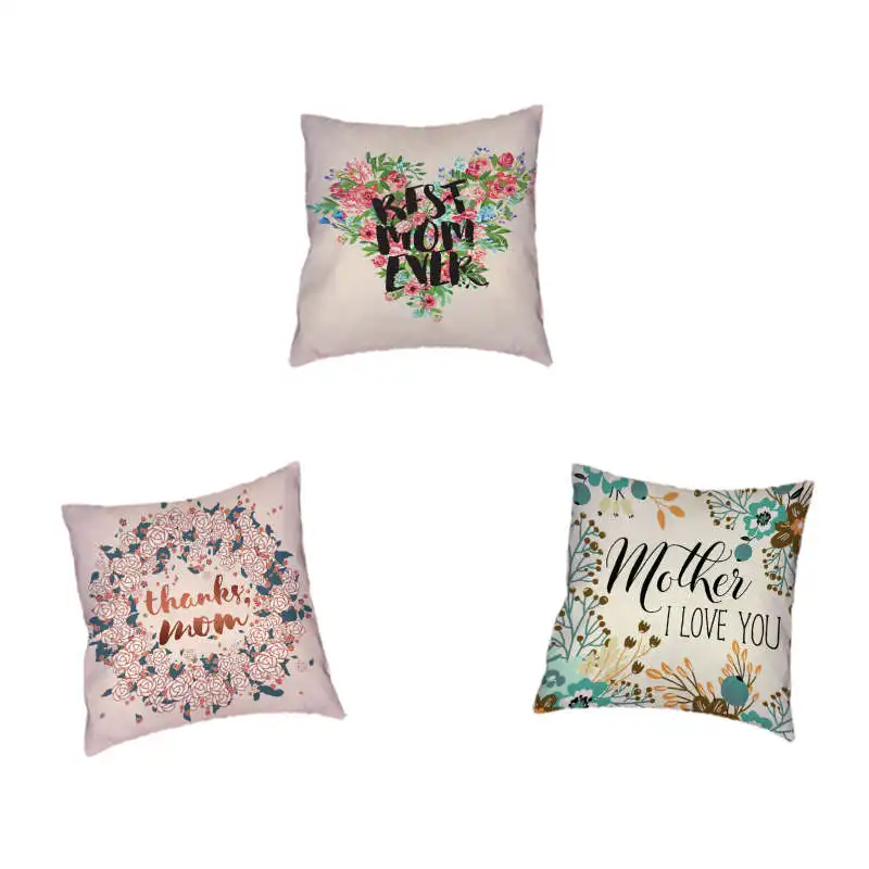 Beautiful Holiday Gift Rose Cushion Cover Flower Text Garland Mother's