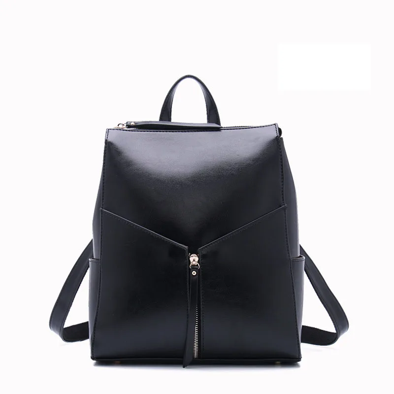 

New leather backpack women luxury brand soft face Travel bags Korean fashion Calfskin vertical square oil wax women bag