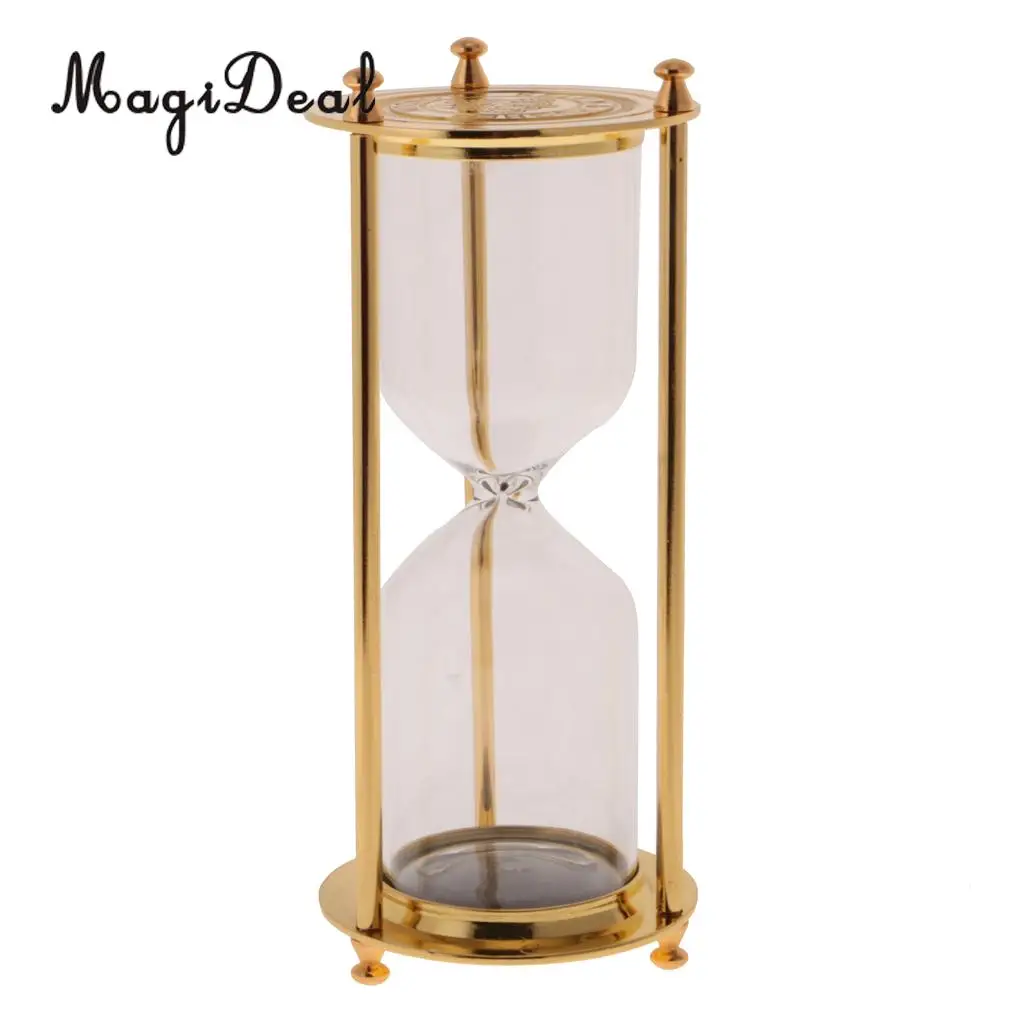 Retro Metal Frame Empty Hourglass Sandglass Sand Timer Living Room Home Office Desk Table Decor Friends Children Novelty Gift