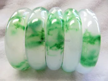 

shitou 00249 4pcs PERFECT CHINESE GREEN JADE SMOOTH BANGLE / 58-62MM / WHOLESALE