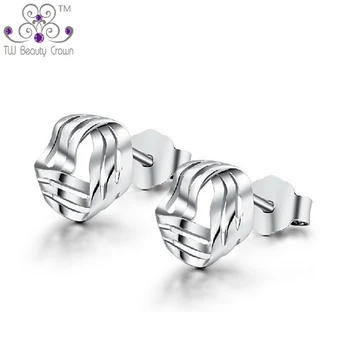 

1 Pair 2017 New Solid Real 925 Sterling Silver Small Stud Earrings For Women Young Lady Girls bijoux Brincos Fashion Jewelry