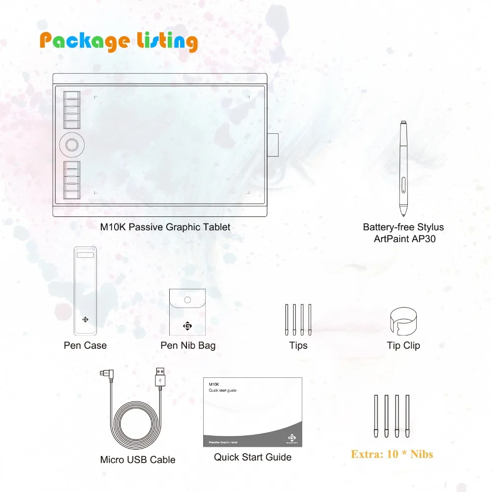 Купить m10k-10 gaomon*6.25 см рисунок пером графический планшеты с ...