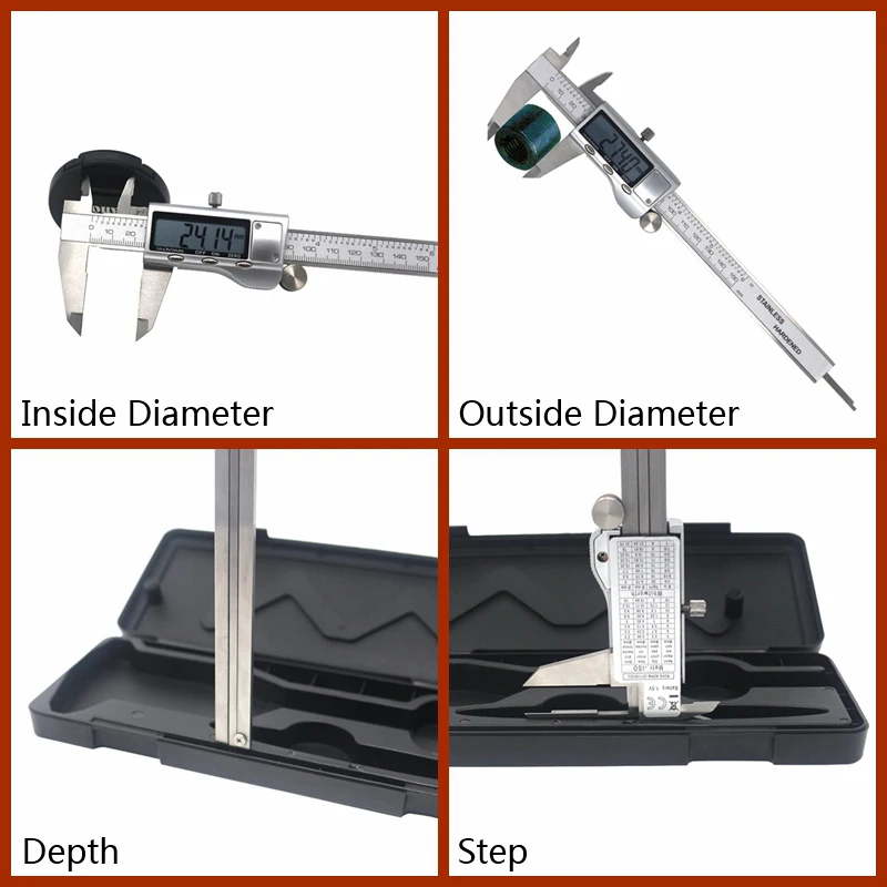 6 дюймов 0-150 мм ЖК-дисплей экрана электронный цифровой штангенциркуль с нониусом из нержавеющей Нержавеющая сталь суппорт микрометра