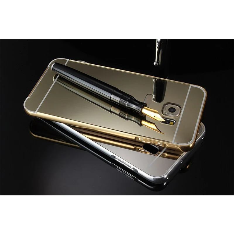 Зеркальный чехол для Samsung Galaxy S8 S9 Plus S6 S7 S4 J3 J5 J7 2016 A7 A5 2017 J2 Prime алюминиевый