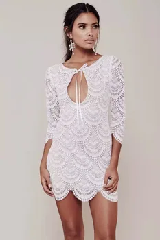 

2019 Mini Dress Sexy Celebrity Elegant Print Half Lace Women Hollow Out Night Club Strapless Body con Party Dresses Wholesale